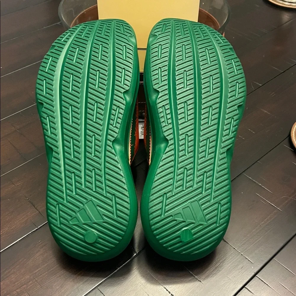 Adidas Lightblaze Miami Hurricanes Slides Sandals Shoes IH7117 new Mens Size 11